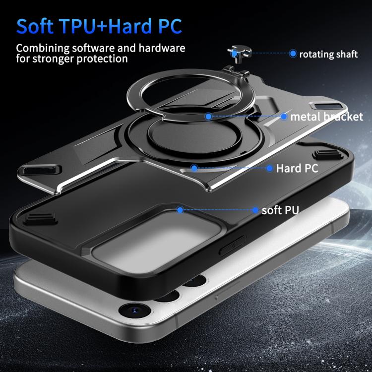 Custodia magnetica per telefono con supporto girevole Dijia, For Galaxy S24 5G, For Galaxy S23 FE 5G, For Galaxy S23 Ultra 5G