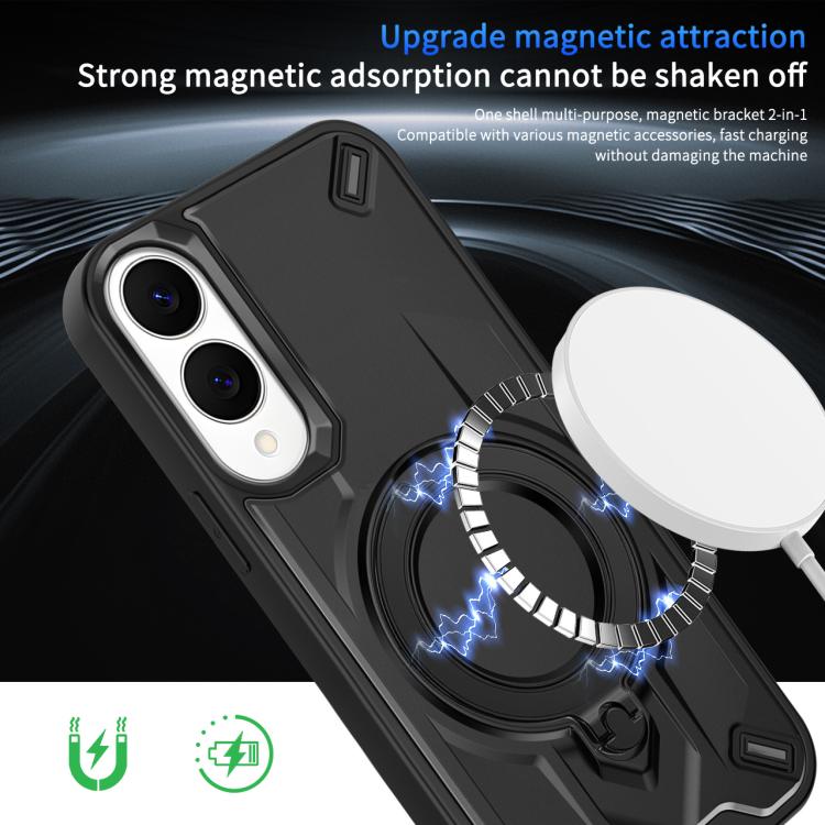 Custodia magnetica per telefono con supporto girevole Dijia, For Galaxy S25 Edge 5G, For Galaxy S25 5G, For Galaxy S25+ 5G