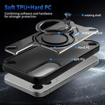 Custodia magnetica per telefono con supporto girevole Dijia, For Galaxy S25 Edge 5G, For Galaxy S25 5G, For Galaxy S25+ 5G