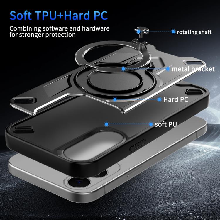 Custodia magnetica per telefono con supporto girevole Dijia, For Galaxy S25 Edge 5G, For Galaxy S25 5G, For Galaxy S25+ 5G