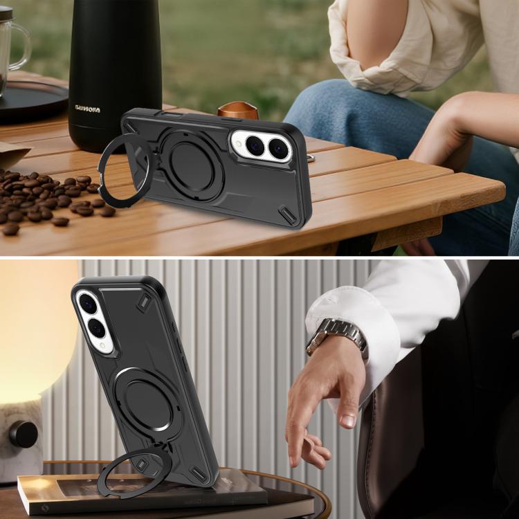 Custodia magnetica per telefono con supporto girevole Dijia, For Galaxy S25 Edge 5G, For Galaxy S25 5G, For Galaxy S25+ 5G