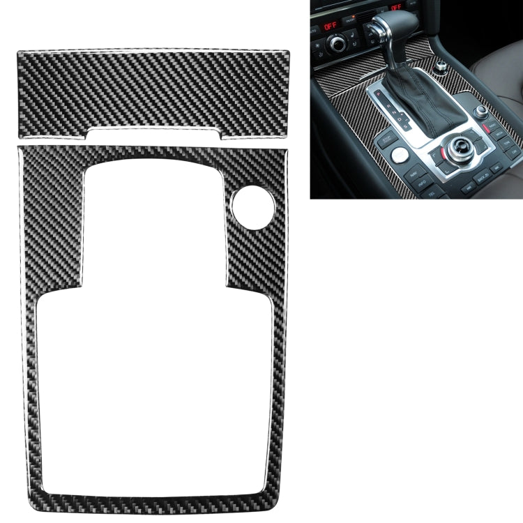 Pannello ingranaggi in fibra di carbonio 2 in 1 + adesivo decorativo accendisigari per Audi Q7 2008-2015, Gear Panel + Cigarette Lighter