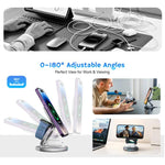 HAMTOD M27 15W Supporto di ricarica wireless magnetico in metallo girevole e pieghevole 3 in 1