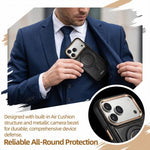Custodia magnetica antiurto per telefono ESEBLE con motivo Crazy Horse e airbag, For iPhone 15