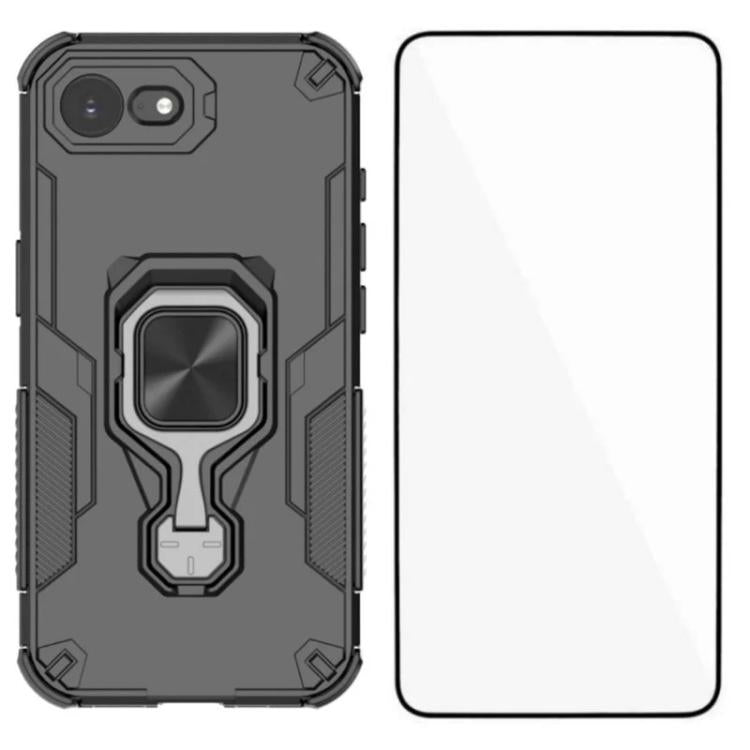 Custodia per telefono WANLONFENG in metallo con supporto e protezione per lo schermo, For iPhone 17e / 16e, For iPhone 17 Pro Max, For iPhone 17 Pro, For iPhone 17