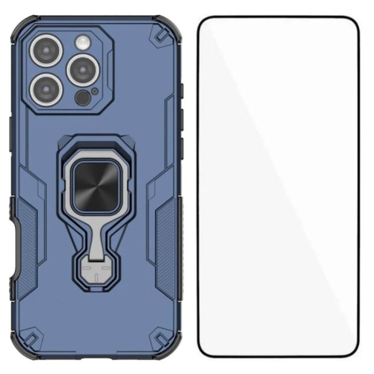 Custodia per telefono WANLONFENG in metallo con supporto e protezione per lo schermo, For iPhone Air, For iPhone 16 Pro Max, For iPhone 16 Pro, For iPhone 16