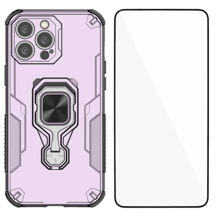 Custodia per telefono WANLONFENG in metallo con supporto e protezione per lo schermo, For iPhone 14 Pro, For iPhone 14 Pro Max, For iPhone 13 Pro Max, For iPhone 13 Pro
