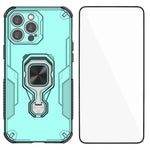 Custodia per telefono WANLONFENG in metallo con supporto e protezione per lo schermo, For iPhone 14 Pro, For iPhone 14 Pro Max, For iPhone 13 Pro Max, For iPhone 13 Pro