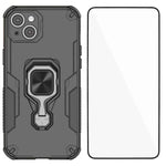 Custodia per telefono WANLONFENG in metallo con supporto e protezione per lo schermo, For iPhone 13