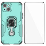 Custodia per telefono WANLONFENG in metallo con supporto e protezione per lo schermo, For iPhone 13