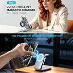 Supporto di ricarica wireless magnetico pieghevole 3 in 1 HAMTOD M72 da 15 W