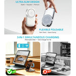 Supporto di ricarica wireless magnetico pieghevole 3 in 1 HAMTOD M72 da 15 W
