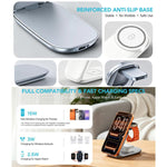 Supporto di ricarica wireless magnetico pieghevole 3 in 1 HAMTOD M72 da 15 W