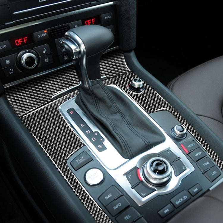 Pannello ingranaggi in fibra di carbonio 2 in 1 + adesivo decorativo accendisigari per Audi Q7 2008-2015, Gear Panel + Cigarette Lighter