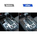 Pannello ingranaggi in fibra di carbonio 2 in 1 + adesivo decorativo accendisigari per Audi Q7 2008-2015, Gear Panel + Cigarette Lighter