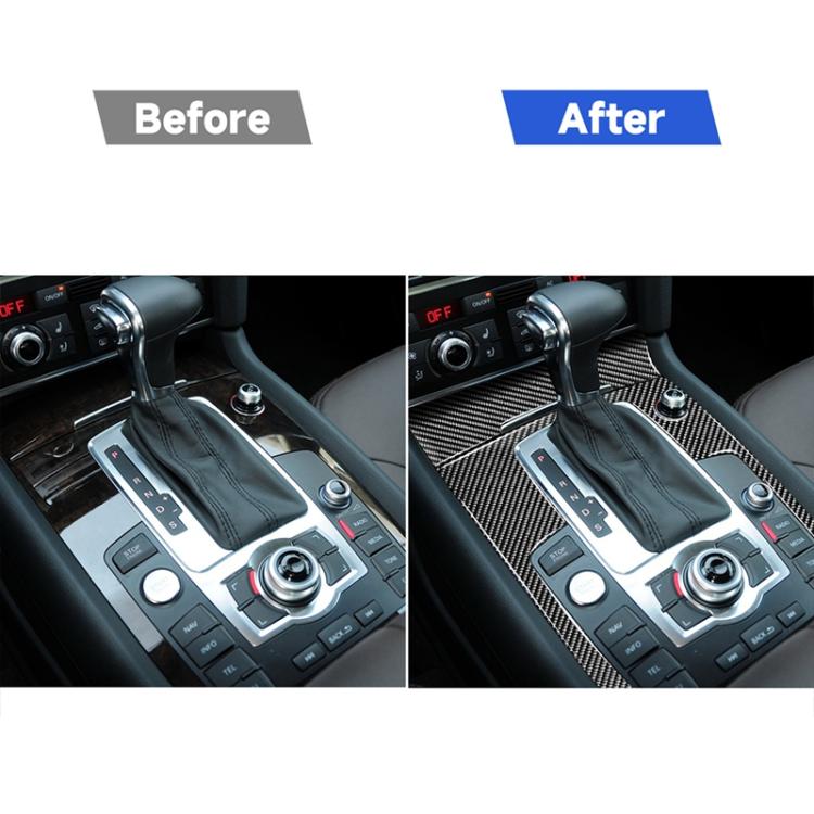 Pannello ingranaggi in fibra di carbonio 2 in 1 + adesivo decorativo accendisigari per Audi Q7 2008-2015, Gear Panel + Cigarette Lighter