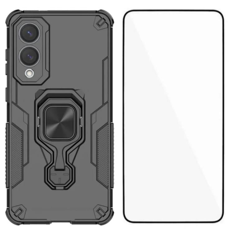 Custodia per telefono WANLONFENG in metallo con supporto e protezione per lo schermo, For Galaxy S25 Edge 5G, For Galaxy A56 5G, For Galaxy A26 5G, For Galaxy A36 5G
