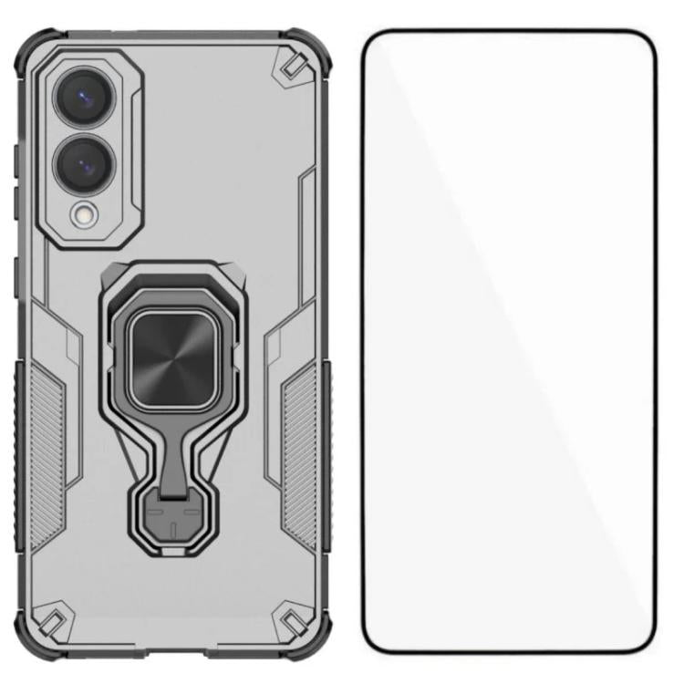 Custodia per telefono WANLONFENG in metallo con supporto e protezione per lo schermo, For Galaxy S25 Edge 5G, For Galaxy A56 5G, For Galaxy A26 5G, For Galaxy A36 5G