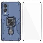 Custodia per telefono WANLONFENG in metallo con supporto e protezione per lo schermo, For Galaxy S25 Edge 5G, For Galaxy A56 5G, For Galaxy A26 5G, For Galaxy A36 5G