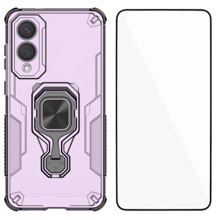 Custodia per telefono WANLONFENG in metallo con supporto e protezione per lo schermo, For Galaxy S25 Edge 5G, For Galaxy A56 5G, For Galaxy A26 5G, For Galaxy A36 5G