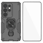 Custodia per telefono WANLONFENG in metallo con supporto e protezione per lo schermo, For Galaxy S26+ 5G, For Galaxy S26 Ultra 5G, For Galaxy S26 5G, For Galaxy A57 5G