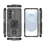 Custodia per telefono WANLONFENG in metallo con supporto e protezione per lo schermo, For Galaxy S26+ 5G, For Galaxy S26 Ultra 5G, For Galaxy S26 5G, For Galaxy A57 5G
