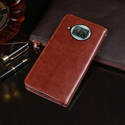 idewei Custodia in pelle a vibrazione orizzontale Crazy Horse Texture con supporto e slot per carte e portafoglio, For Xiaomi Mi 10T Lite 5G