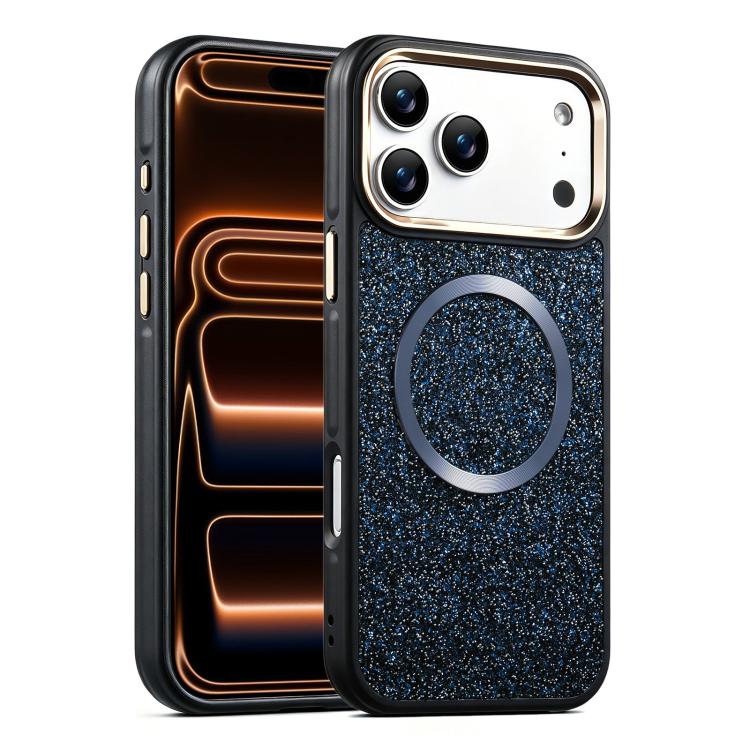 Custodia magnetica antiurto con airbag glitterato per telefono, For iPhone 17 Pro Max, For iPhone 17 Pro, For iPhone 17, For iPhone Air, For iPhone 16 Pro Max, For iPhone 16 Pro