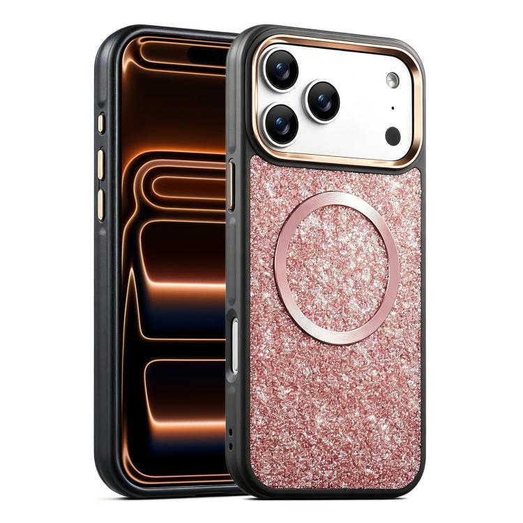 Custodia magnetica antiurto con airbag glitterato per telefono, For iPhone 17 Pro Max, For iPhone 17 Pro, For iPhone 17, For iPhone Air, For iPhone 16 Pro Max, For iPhone 16 Pro