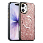 Custodia magnetica antiurto con airbag glitterato per telefono, For iPhone 17 Pro Max, For iPhone 17 Pro, For iPhone 17, For iPhone Air, For iPhone 16 Pro Max, For iPhone 16 Pro