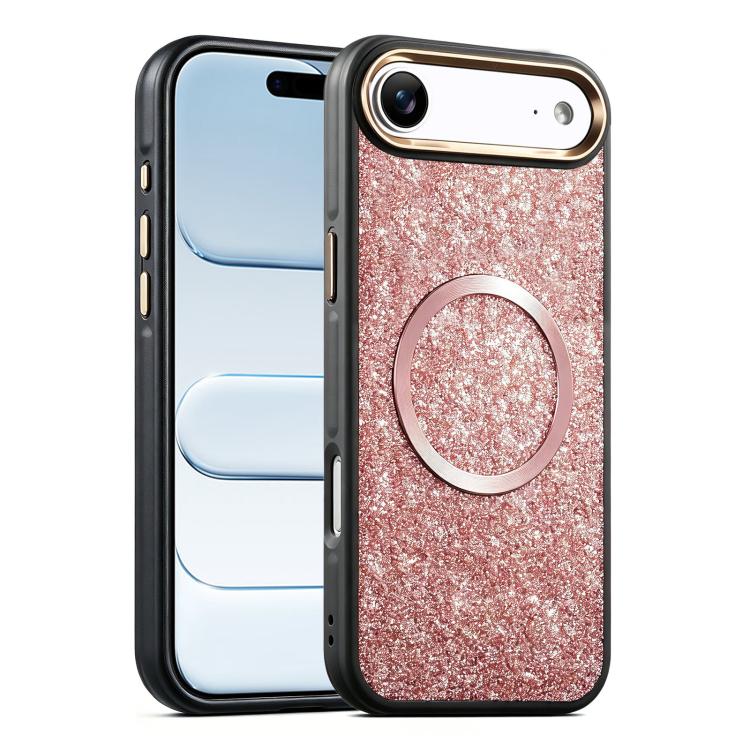 Custodia magnetica antiurto con airbag glitterato per telefono, For iPhone 17 Pro Max, For iPhone 17 Pro, For iPhone 17, For iPhone Air, For iPhone 16 Pro Max, For iPhone 16 Pro