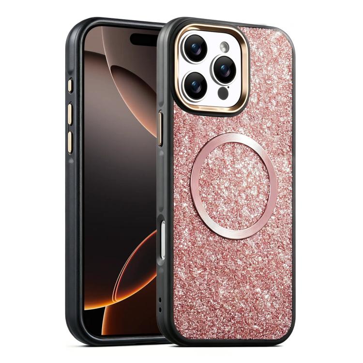 Custodia magnetica antiurto con airbag glitterato per telefono, For iPhone 17 Pro Max, For iPhone 17 Pro, For iPhone 17, For iPhone Air, For iPhone 16 Pro Max, For iPhone 16 Pro