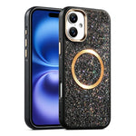 Custodia magnetica antiurto con airbag glitterato per telefono, For iPhone 16, For iPhone 15 Pro Max, For iPhone 15 Pro, For iPhone 15, For iPhone 14 / 13, For iPhone 14 Pro