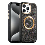 Custodia magnetica antiurto con airbag glitterato per telefono, For iPhone 16, For iPhone 15 Pro Max, For iPhone 15 Pro, For iPhone 15, For iPhone 14 / 13, For iPhone 14 Pro