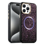 Custodia magnetica antiurto con airbag glitterato per telefono, For iPhone 16, For iPhone 15 Pro Max, For iPhone 15 Pro, For iPhone 15, For iPhone 14 / 13, For iPhone 14 Pro