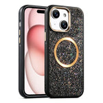 Custodia magnetica antiurto con airbag glitterato per telefono, For iPhone 16, For iPhone 15 Pro Max, For iPhone 15 Pro, For iPhone 15, For iPhone 14 / 13, For iPhone 14 Pro