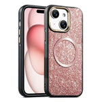 Custodia magnetica antiurto con airbag glitterato per telefono, For iPhone 16, For iPhone 15 Pro Max, For iPhone 15 Pro, For iPhone 15, For iPhone 14 / 13, For iPhone 14 Pro