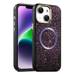 Custodia magnetica antiurto con airbag glitterato per telefono, For iPhone 16, For iPhone 15 Pro Max, For iPhone 15 Pro, For iPhone 15, For iPhone 14 / 13, For iPhone 14 Pro