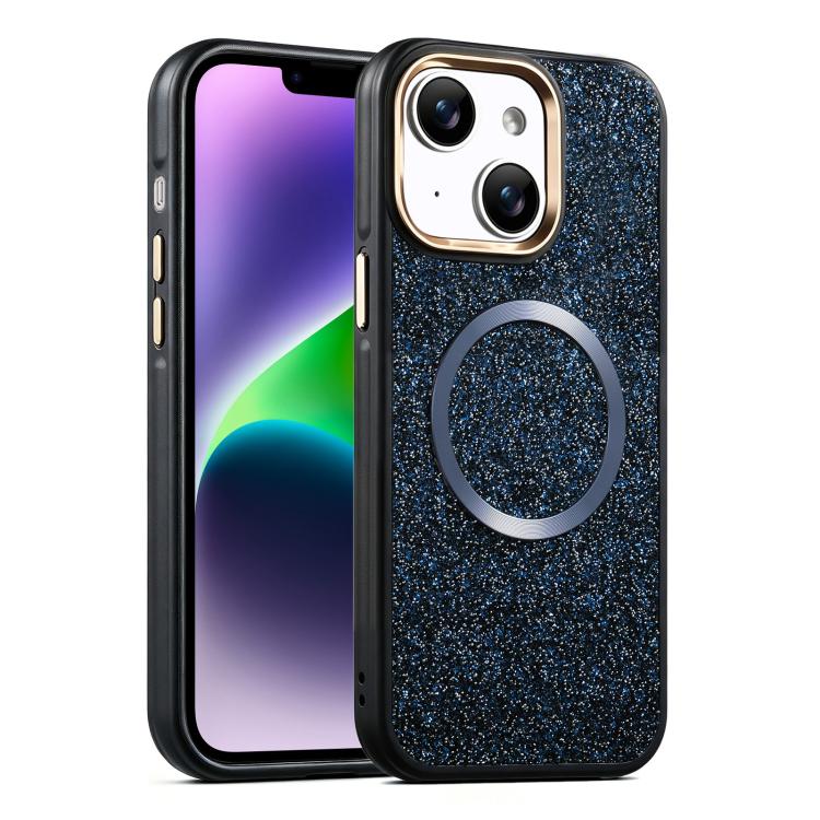 Custodia magnetica antiurto con airbag glitterato per telefono, For iPhone 16, For iPhone 15 Pro Max, For iPhone 15 Pro, For iPhone 15, For iPhone 14 / 13, For iPhone 14 Pro