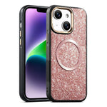 Custodia magnetica antiurto con airbag glitterato per telefono, For iPhone 16, For iPhone 15 Pro Max, For iPhone 15 Pro, For iPhone 15, For iPhone 14 / 13, For iPhone 14 Pro