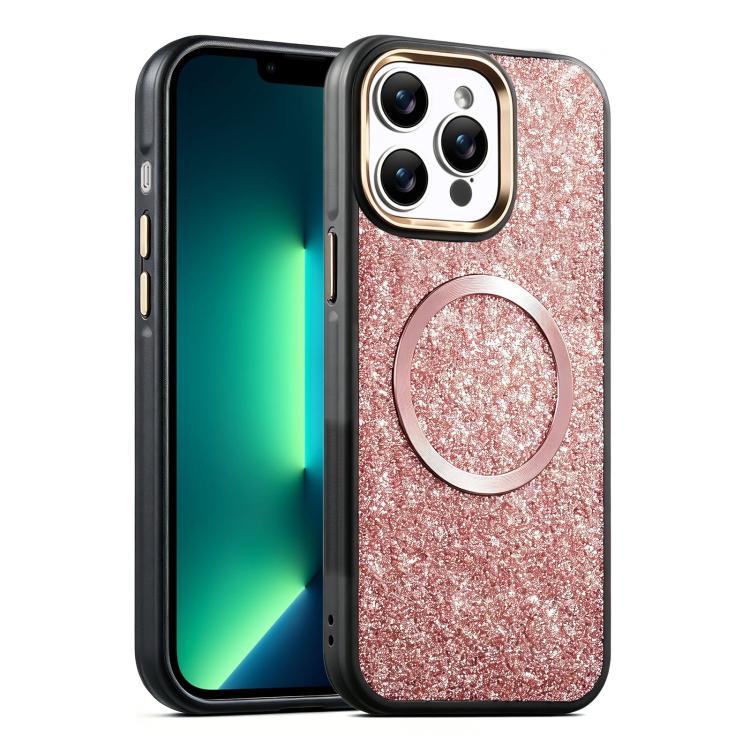 Custodia magnetica antiurto con airbag glitterato per telefono, For iPhone 14 Pro Max, For iPhone 13 Pro Max, For iPhone 13 Pro