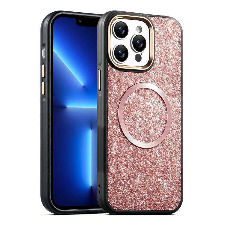 Custodia magnetica antiurto con airbag glitterato per telefono, For iPhone 14 Pro Max, For iPhone 13 Pro Max, For iPhone 13 Pro