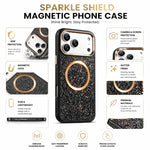 Custodia magnetica antiurto con airbag glitterato per telefono, For iPhone 17 Pro Max, For iPhone 17 Pro, For iPhone 17, For iPhone Air, For iPhone 16 Pro Max, For iPhone 16 Pro