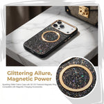 Custodia magnetica antiurto con airbag glitterato per telefono, For iPhone 16, For iPhone 15 Pro Max, For iPhone 15 Pro, For iPhone 15, For iPhone 14 / 13, For iPhone 14 Pro