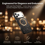 Custodia magnetica antiurto con airbag glitterato per telefono, For iPhone 14 Pro Max, For iPhone 13 Pro Max, For iPhone 13 Pro