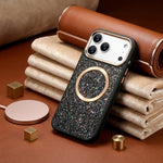 Custodia magnetica antiurto con airbag glitterato per telefono, For iPhone 17 Pro Max, For iPhone 17 Pro, For iPhone 17, For iPhone Air, For iPhone 16 Pro Max, For iPhone 16 Pro