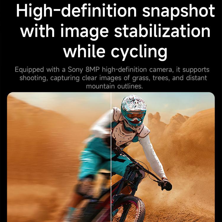 L085 Occhiali intelligenti da ciclismo con intelligenza artificiale, doppio microfono, cancellazione del rumore, assistente vocale e funzione di chiamata, con doppio microfono da 8 MP e cancellazione del rumore.