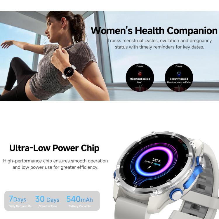 Smartwatch sportivo GPS HD350 Pro con display AMOLED da 1,32 pollici, supporto per chiamate Bluetooth, monitoraggio del sonno, dell'ossigeno nel sangue, della frequenza cardiaca e della salute durante la sedentarietà.