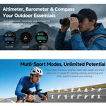 Smartwatch sportivo GPS HD350 Pro con display AMOLED da 1,32 pollici, supporto per chiamate Bluetooth, monitoraggio del sonno, dell'ossigeno nel sangue, della frequenza cardiaca e della salute durante la sedentarietà.