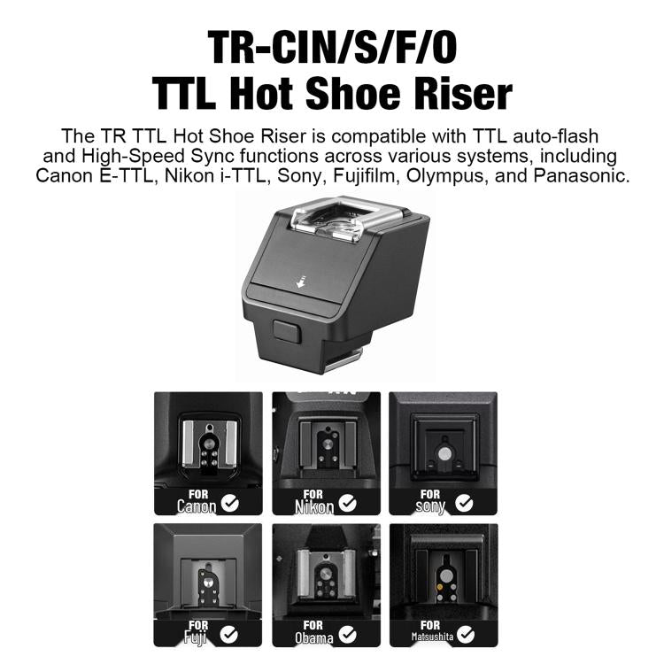 Rialzo per slitta a caldo Godox TR TTL, TR-C For Canon, TR-F For FUJIFILM, TR-N For Nikon, TR-O For Olympus, TR-S For Sony